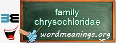 WordMeaning blackboard for family chrysochloridae